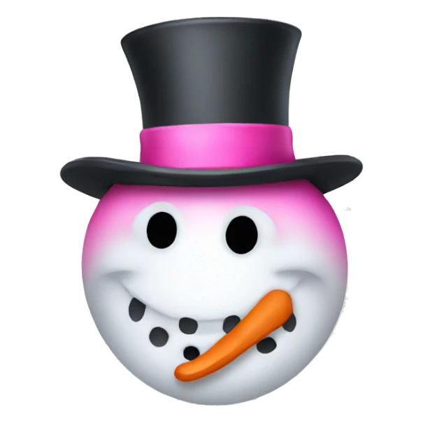 a snowman with a pink hat sticker
