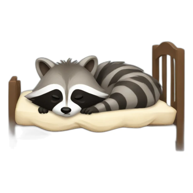 Racoon sleeping in bed sticker