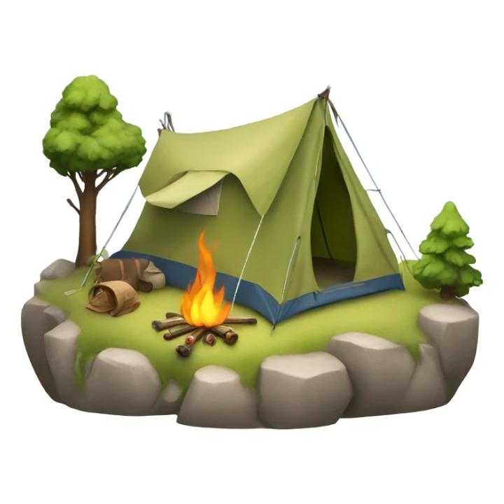 Camping on mountain sticker