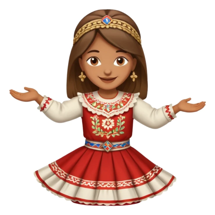 Serbian kolo dancing girl sticker