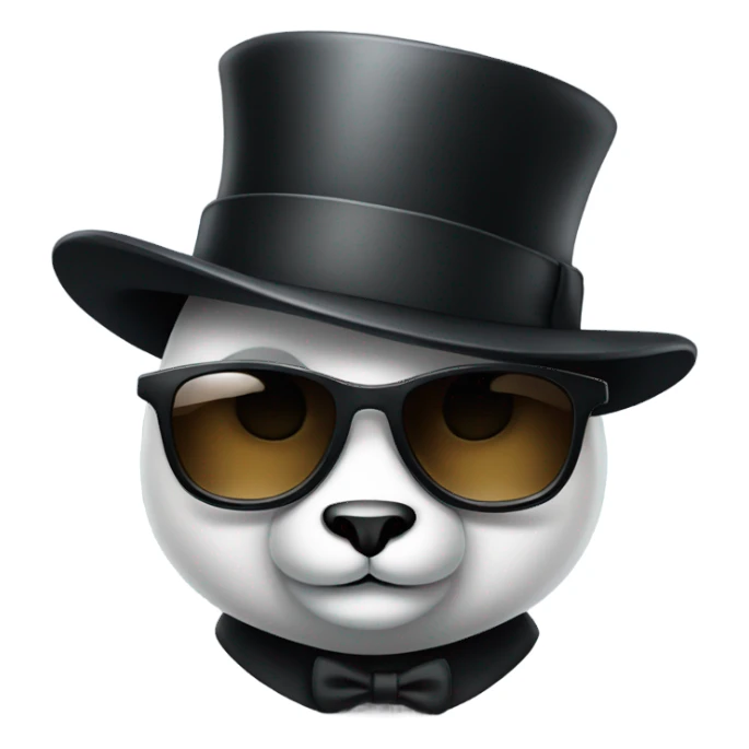 Panda with sunglasses and top hat  sticker