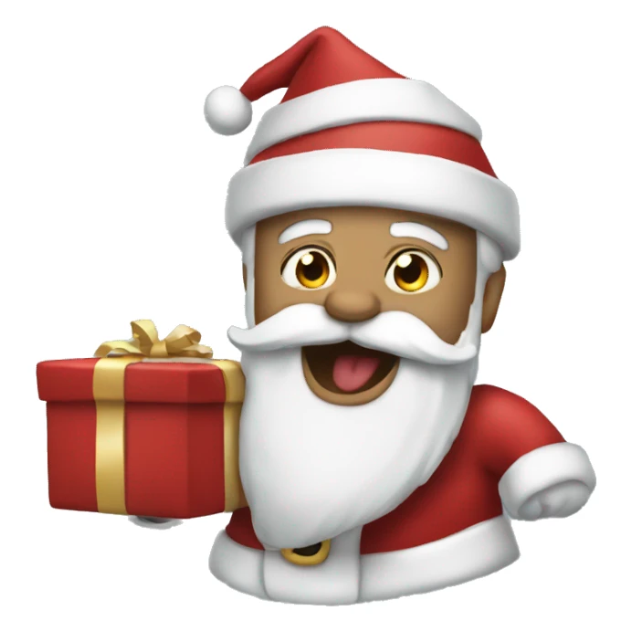 Santa stealing present sticker