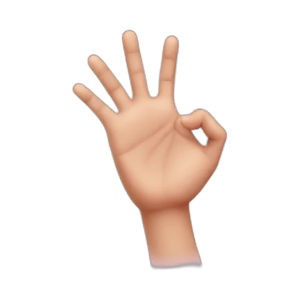 A hand like a heart sticker