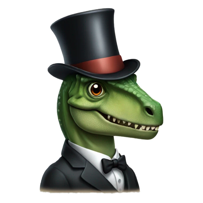 Dinosaur with a monocle and top hat sticker