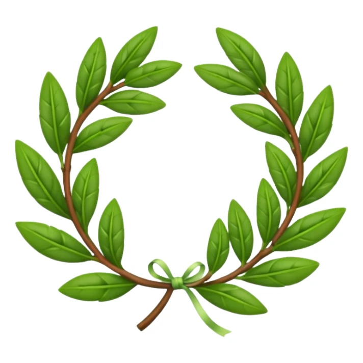 A flower laurel wreath with thicker leaves. sticker