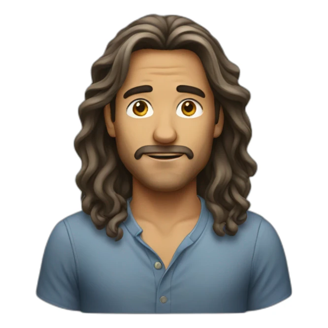 Men have long hair sticker