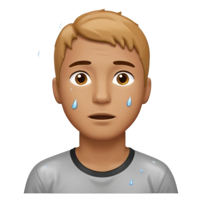 A man getting wet in the rain sticker