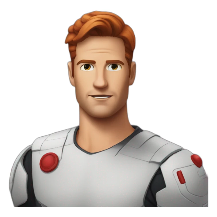 Ryan mcpartlin space captain slicked back red hair sticker