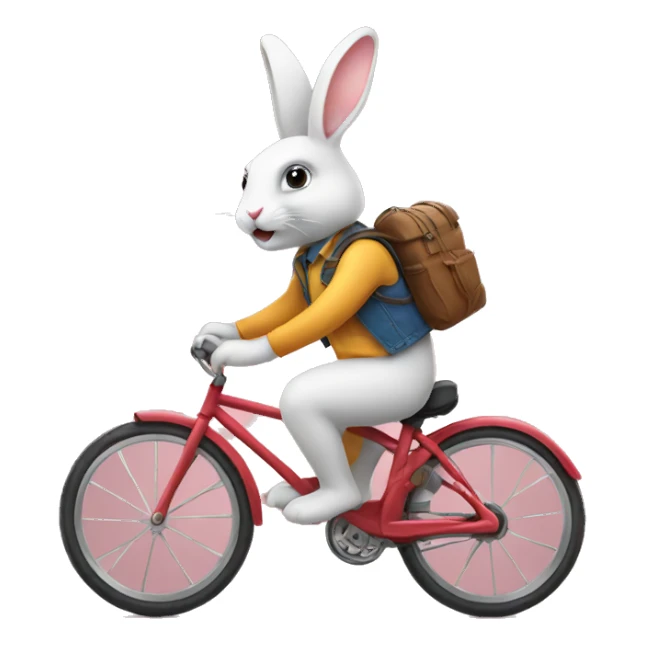 Bunny riding a bike sticker