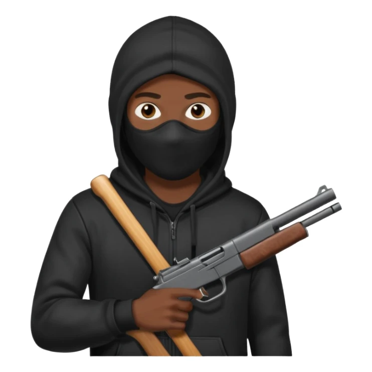 Make a black guy robbing store with gun sticker