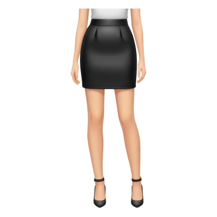 plain isolated black mini pencil skirt sticker