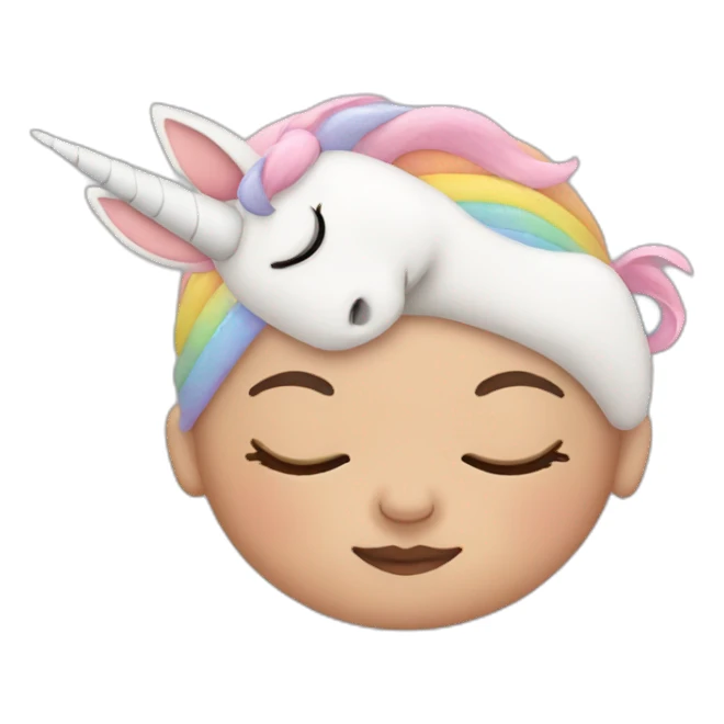Sleeping Newborn with unicorn headband sticker