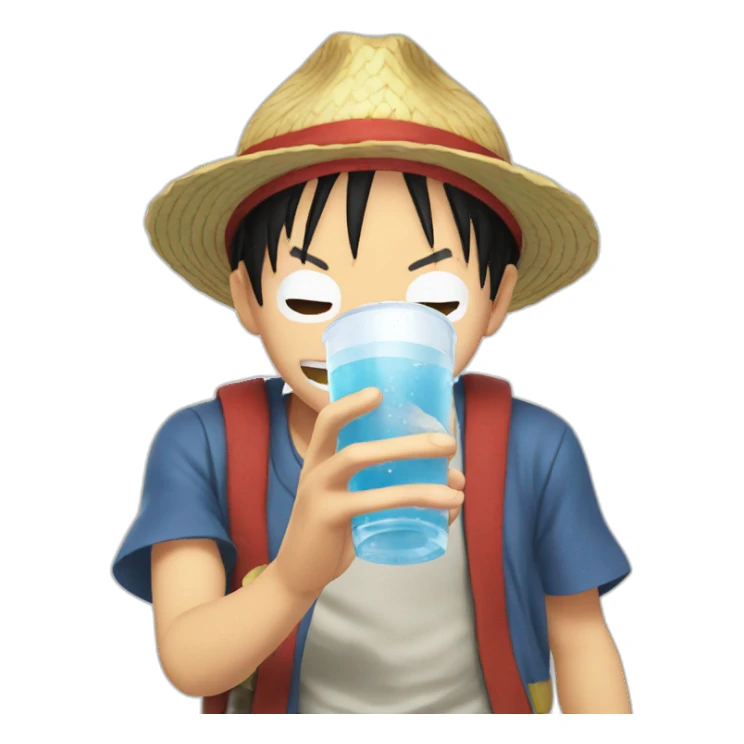 Luffy drink water sticker