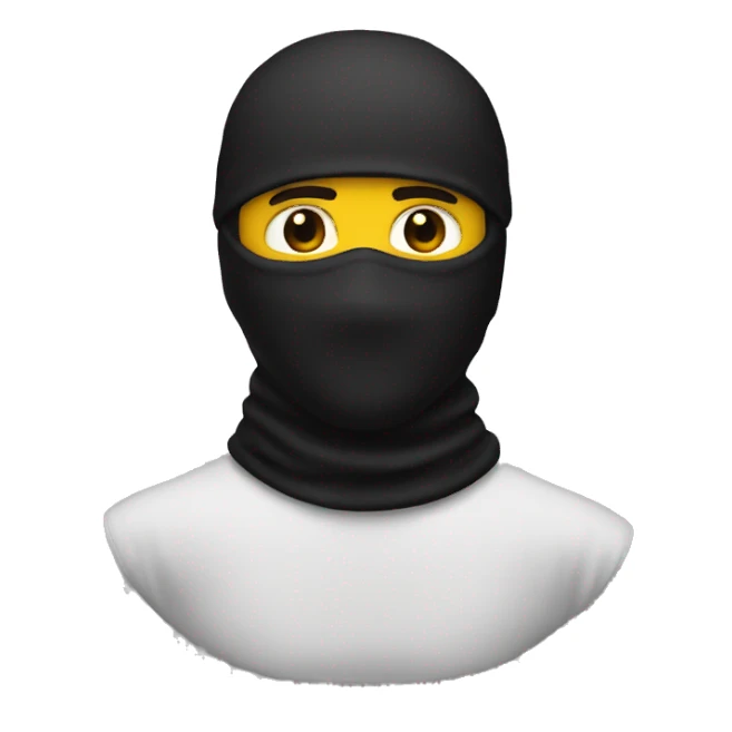 Man with a ninja balaclava sticker