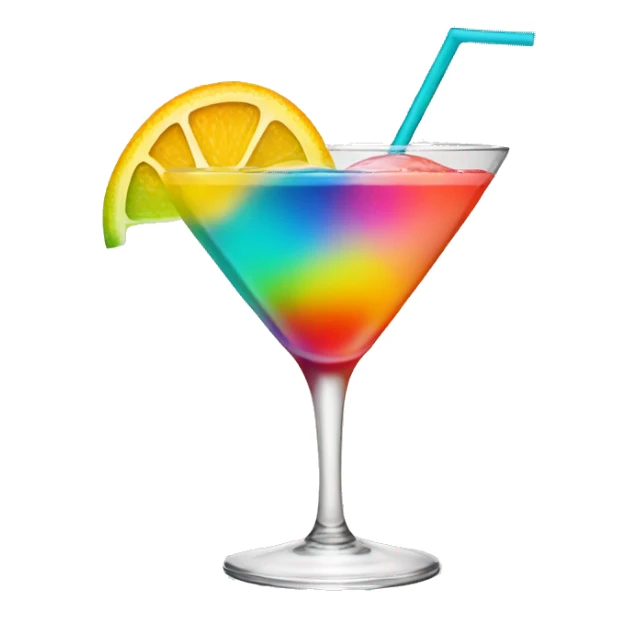 Multicolour cocktail drink sticker