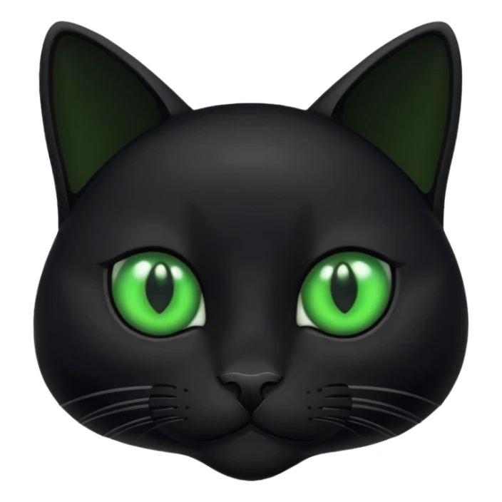 sleek black cat with green eyes sticker