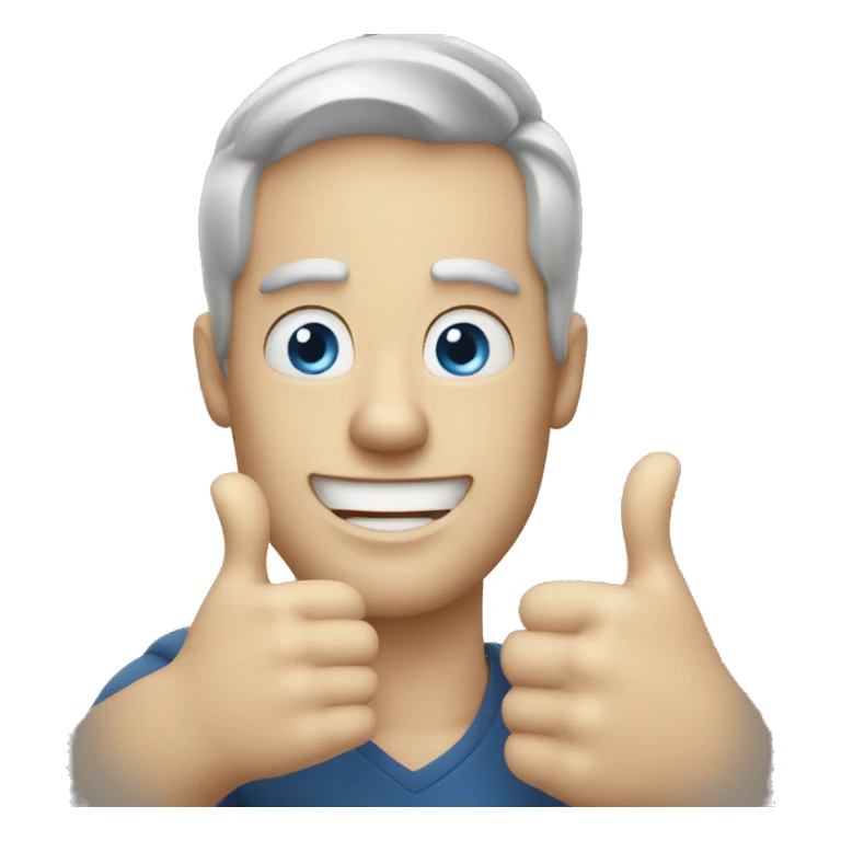 A man with thumbs up blue eyes sticker