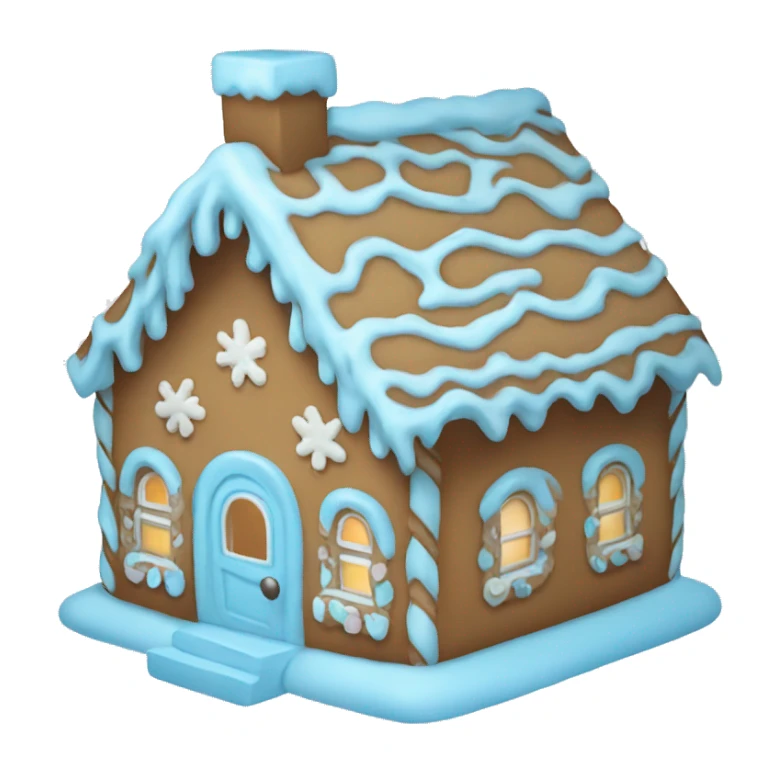 Cosy light blue gingerbread house  sticker
