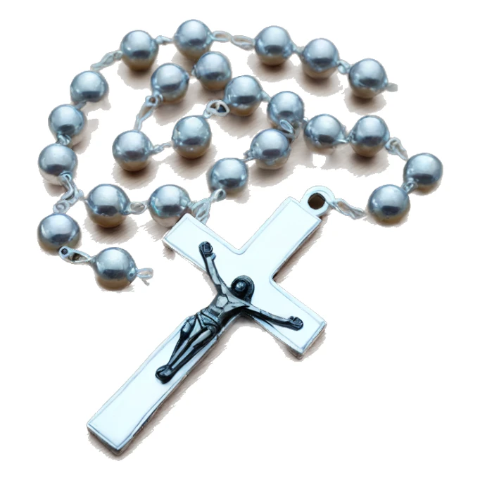 Silver catholic rosary  sticker