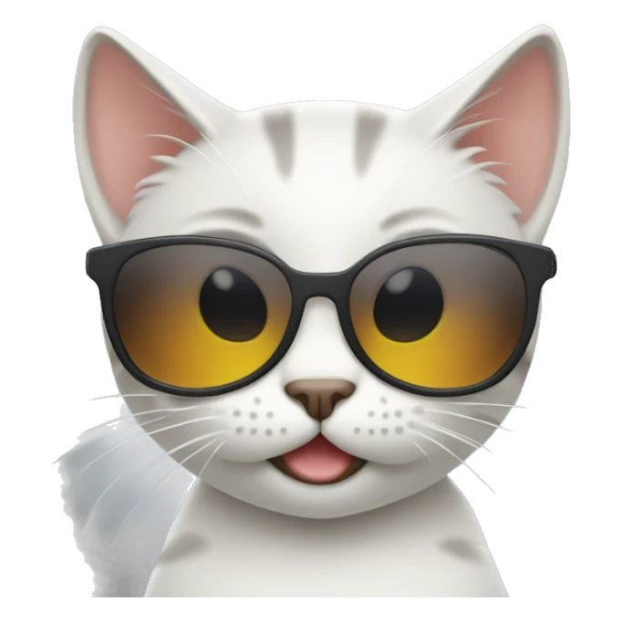 Cat wearing sunglasses winking cute pose sticker