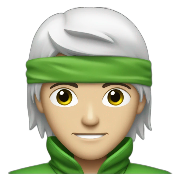 white men ninja with green eyes sticker