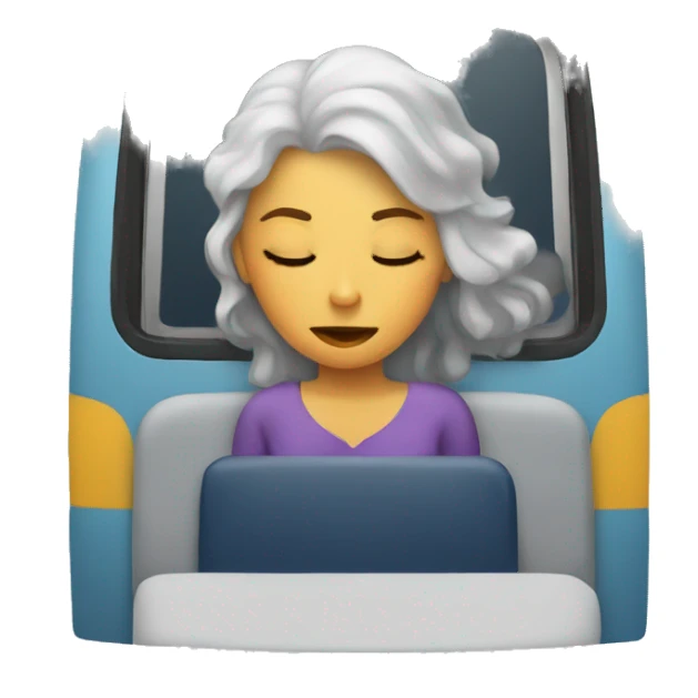 Lady asleep on the bus  sticker