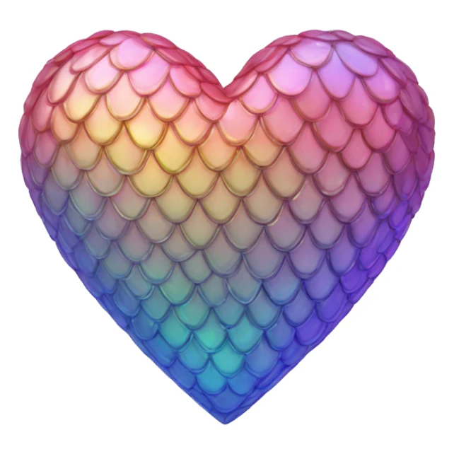 iridescent scale heart sticker