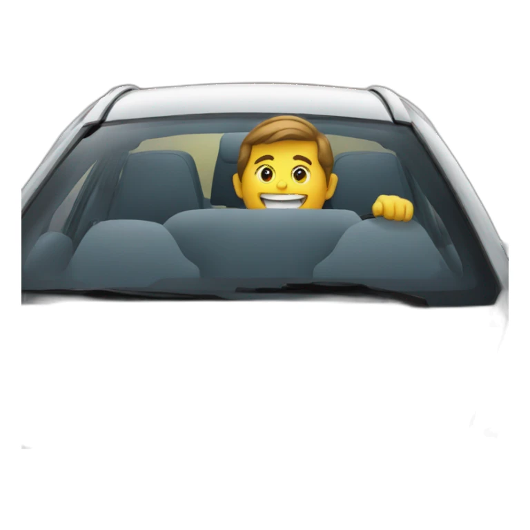 driving a smiling car sticker