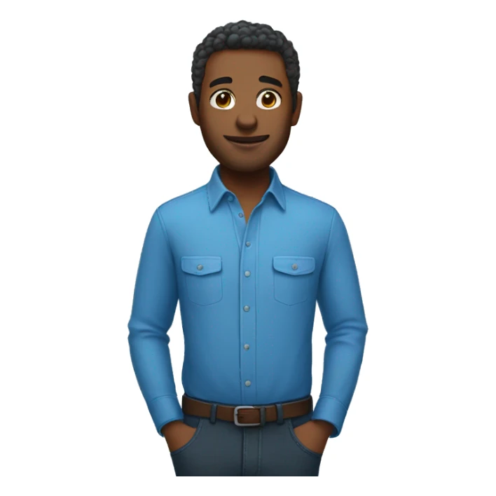 blue shirt solo portrait sticker