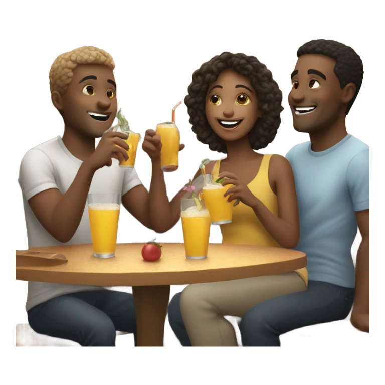 happy friends enjoying drinks sticker