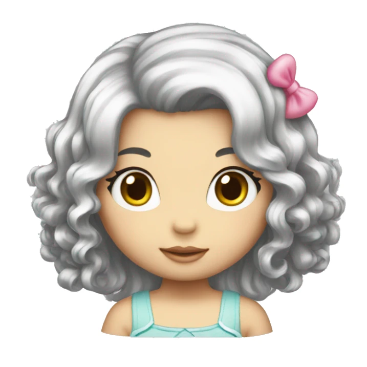 Long hairs girl hello kitty  sticker