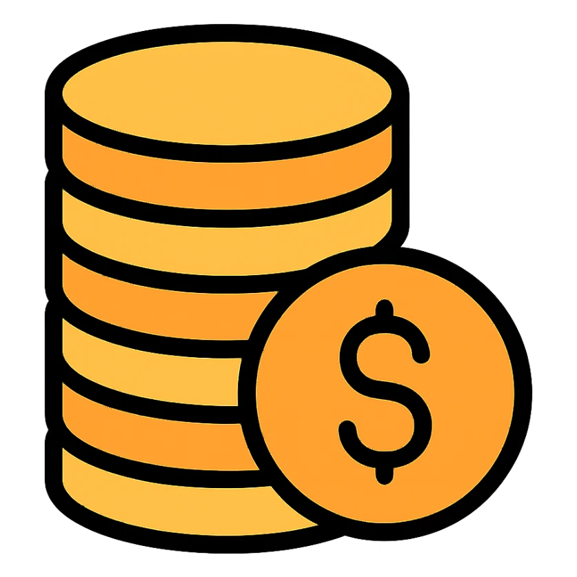 stack of coins icon sticker