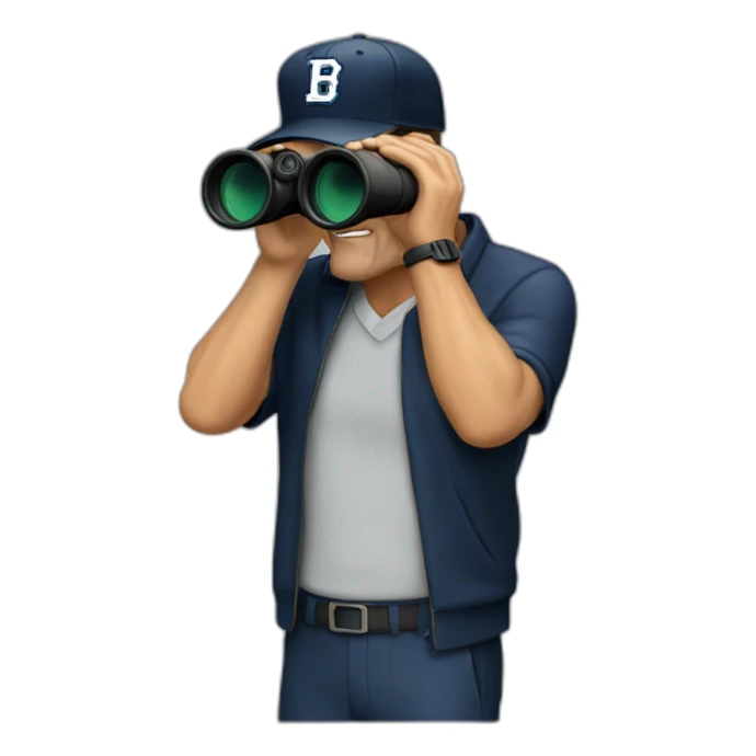 jim harbaugh with binoculars sticker