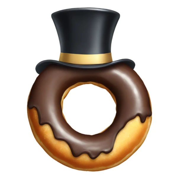 donut with top hat sticker