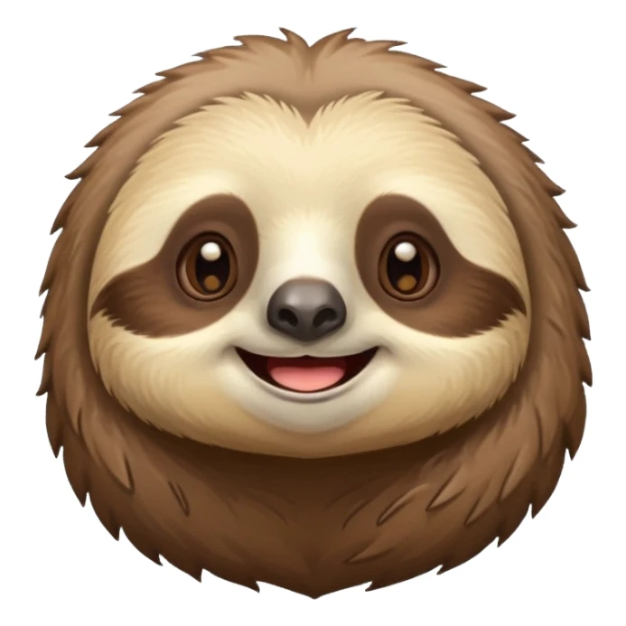 face of a cute happy sloth sticker