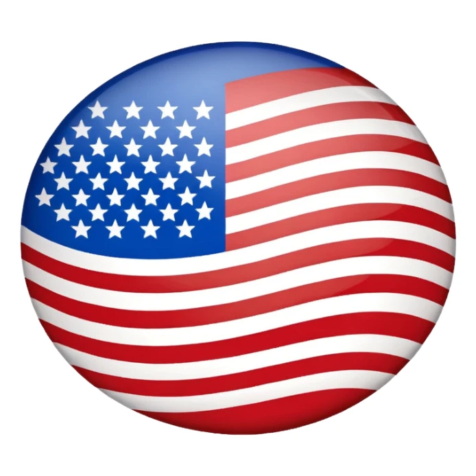 USA flag in a circle shape sticker