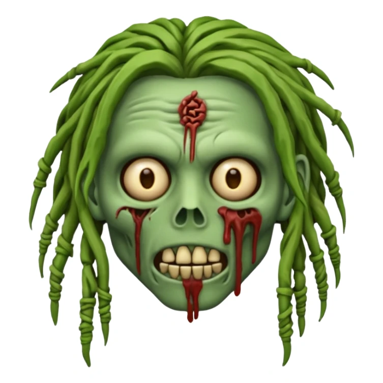 Zombie emoji with dreads sticker