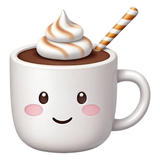 Hot chocolate cup with marshmallow  sticker