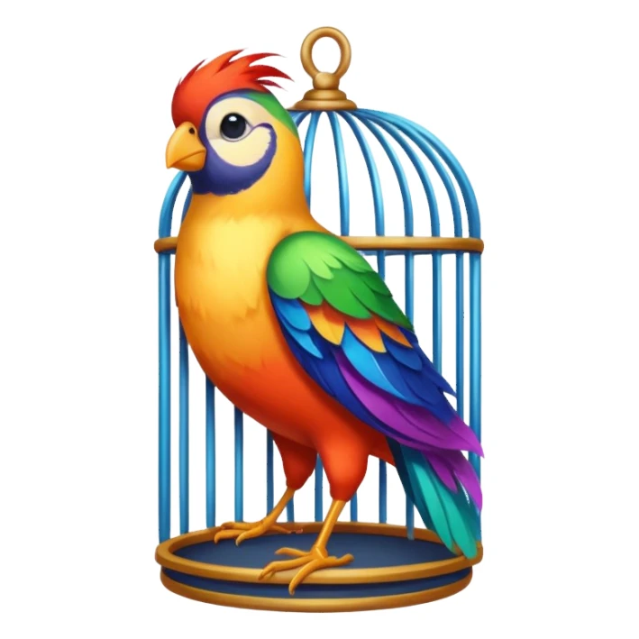  bird in cage sticker