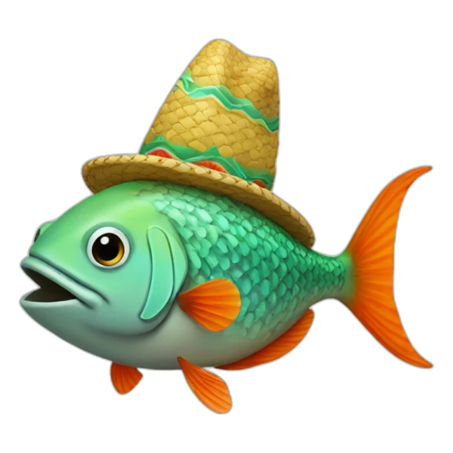 Fish-with-a-sombrero sticker