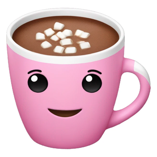 hot chocolate in pink mug sticker