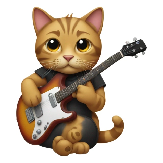 cat playing guitar sticker