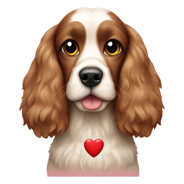 cocker spaniel with red heart eyes  sticker