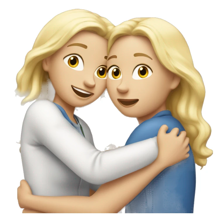 3 Caucasian blonde friends hugging sticker