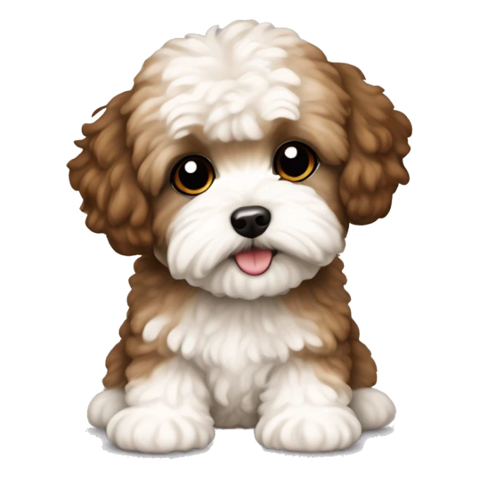 Maltipoo with Brown/ White for sticker