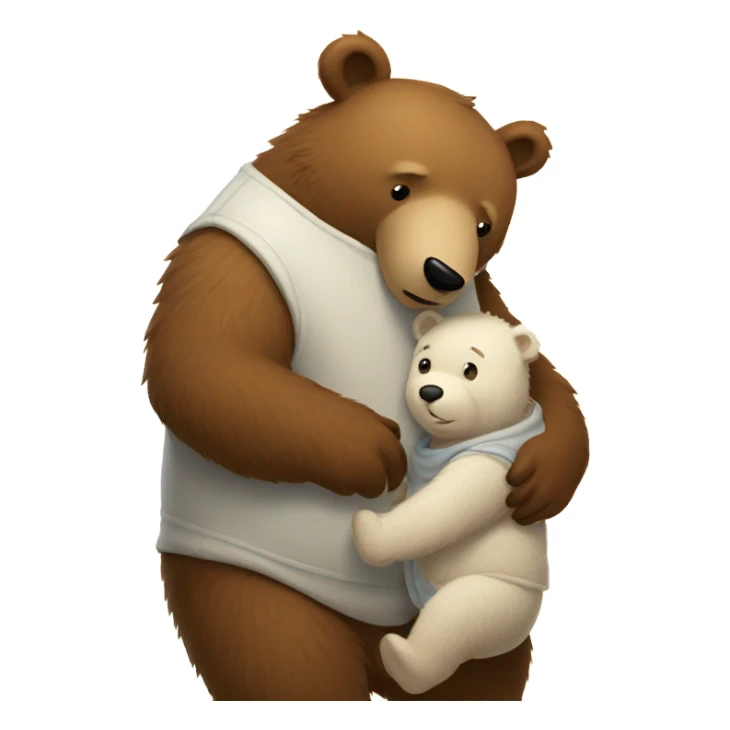 dad bear and baby bear sticker