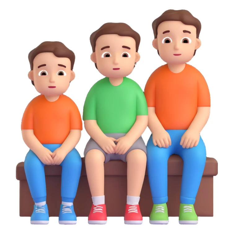 faces - sad boy and happy sticker