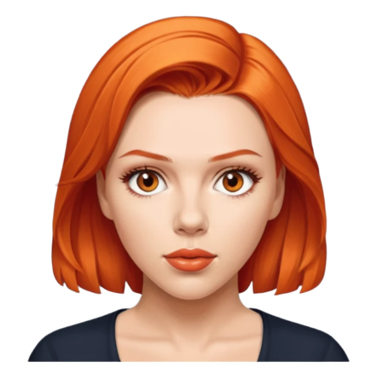 scarlett johansson, orange red sticker