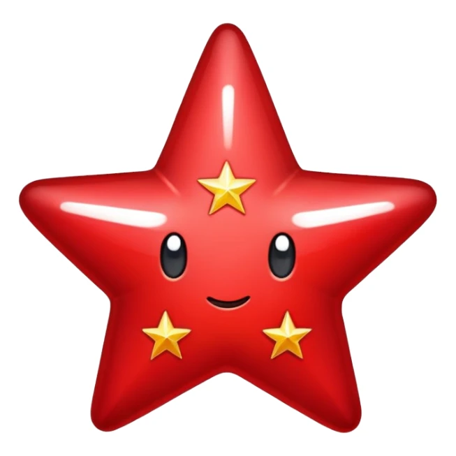 5 in red with a star sticker
