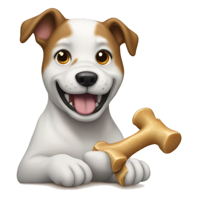 Dog eating bone sticker